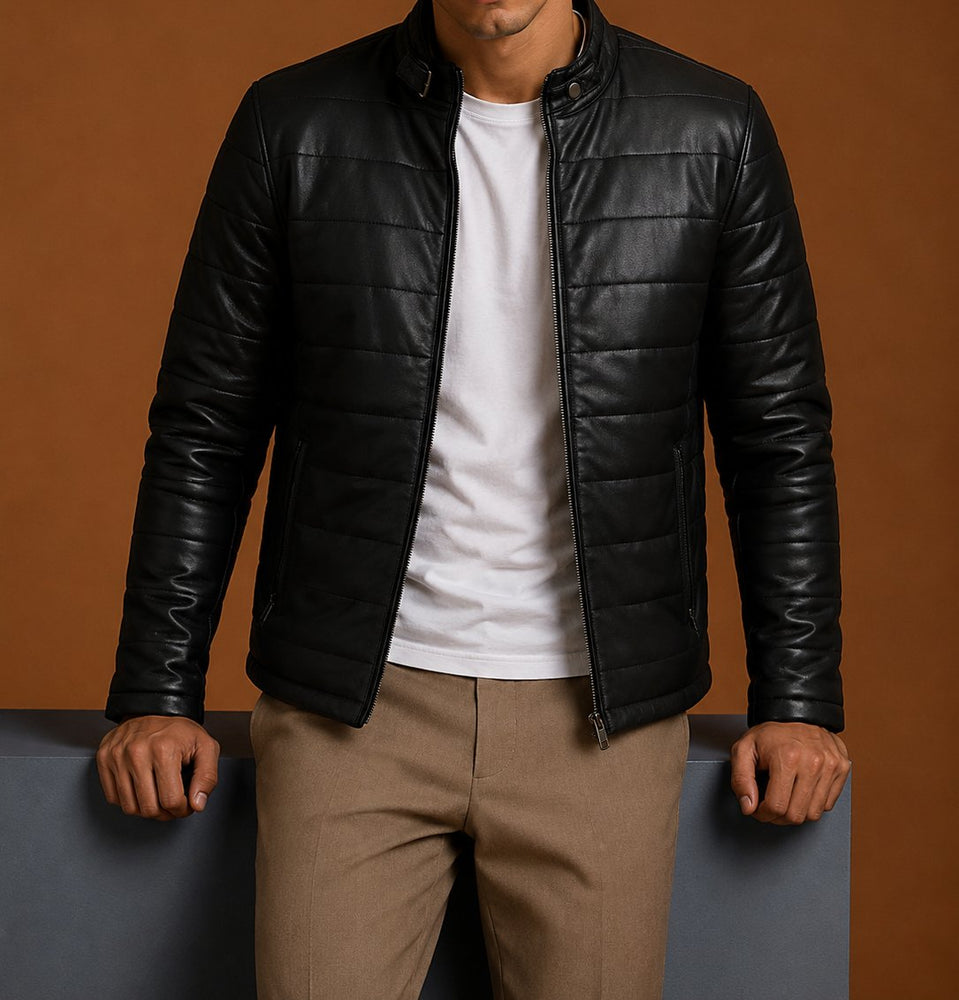 Taj Signature Boomer Leather Biker Jacket Leather Jacket