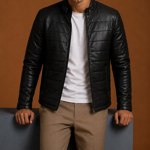 Taj Signature Boomer Leather Biker Jacket Leather Jacket