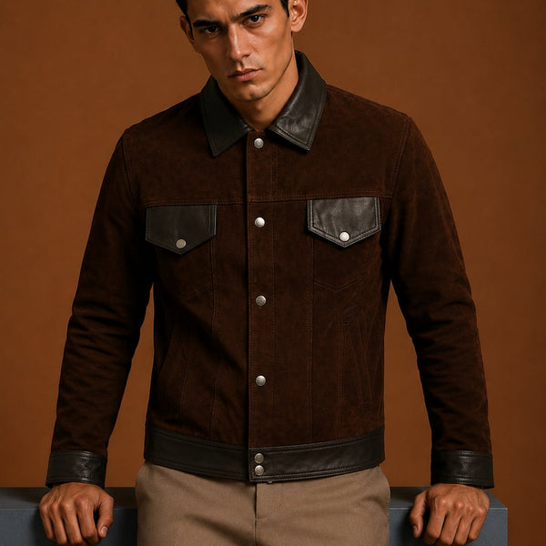 Taj Signature Cantras Suede Leather Biker Jacket Leather Jacket