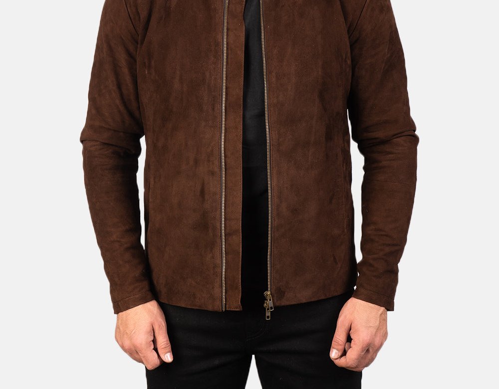 Taj Signature Charcoal Suede Leather Jacket