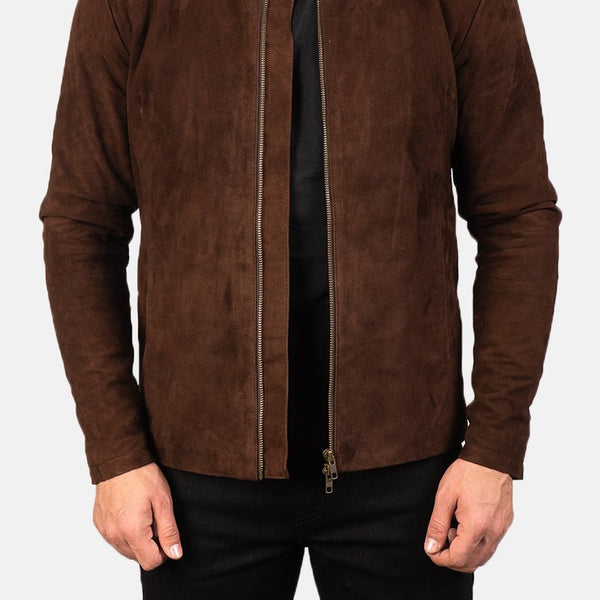 Taj Signature Charcoal Suede Leather Jacket
