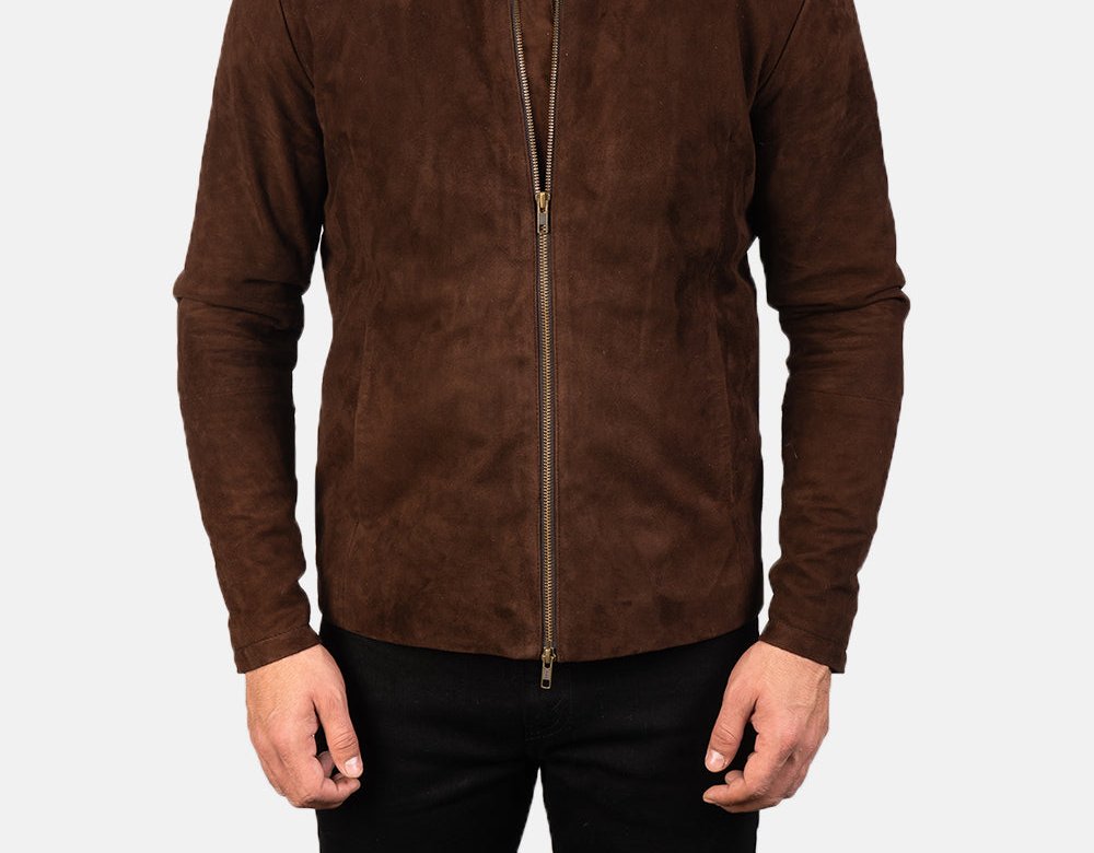 Taj Signature Charcoal Suede Leather Jacket