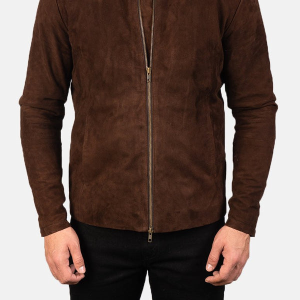 Taj Signature Charcoal Suede Leather Jacket