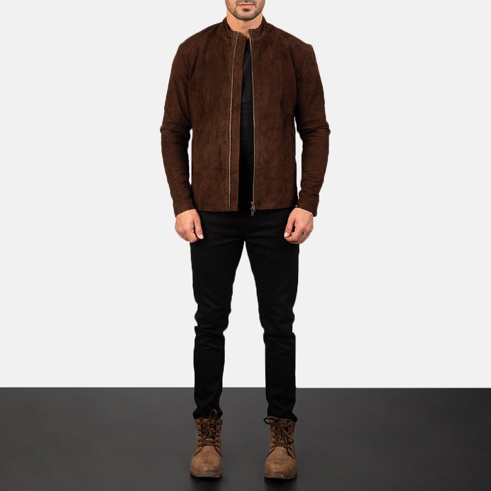 Taj Signature Charcoal Suede Leather Jacket