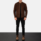 Taj Signature Charcoal Suede Leather Jacket