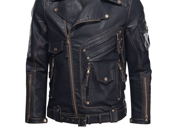 Taj Signature Cobra Biker Leather Jacket