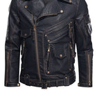 Taj Signature Cobra Biker Leather Jacket