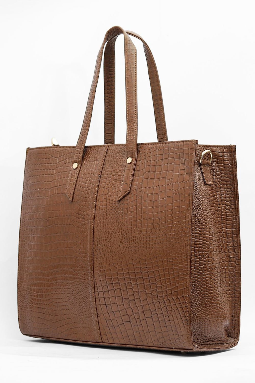 Taj Signature Croc Satchel Leather Ladies Handbag