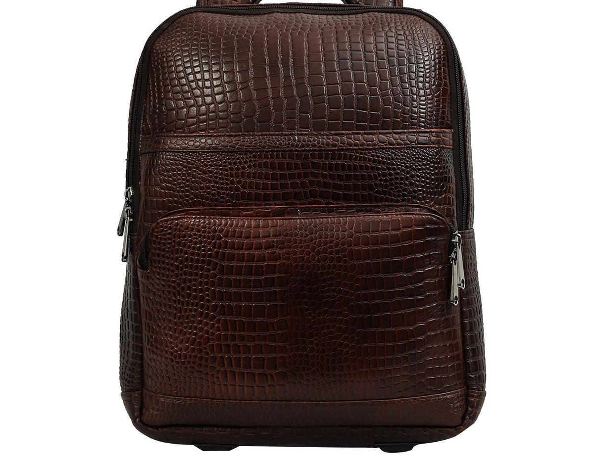 Taj Signature Croco Leather Backpack