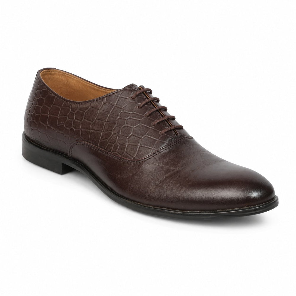 Taj Signature Croco Pattern Leather Formal Shoes