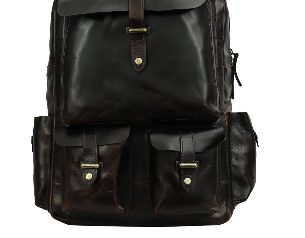 Taj Signature Crunch Leather Backpack