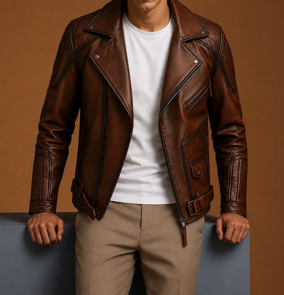 Taj Signature Cuban Leather Biker Jacket Leather Jacket