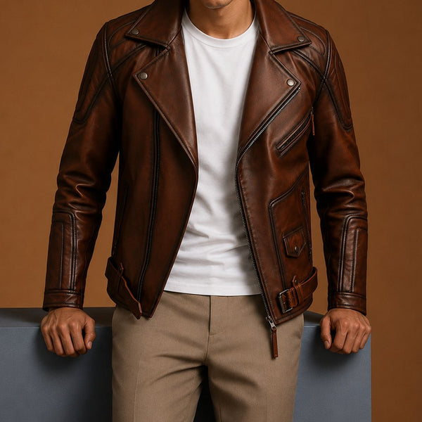 Taj Signature Cuban Leather Biker Jacket Leather Jacket