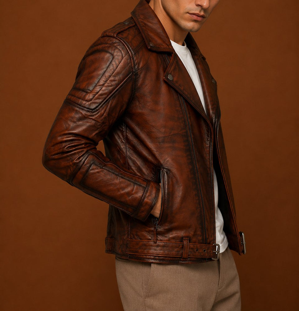 Taj Signature Cuban Leather Biker Jacket Leather Jacket