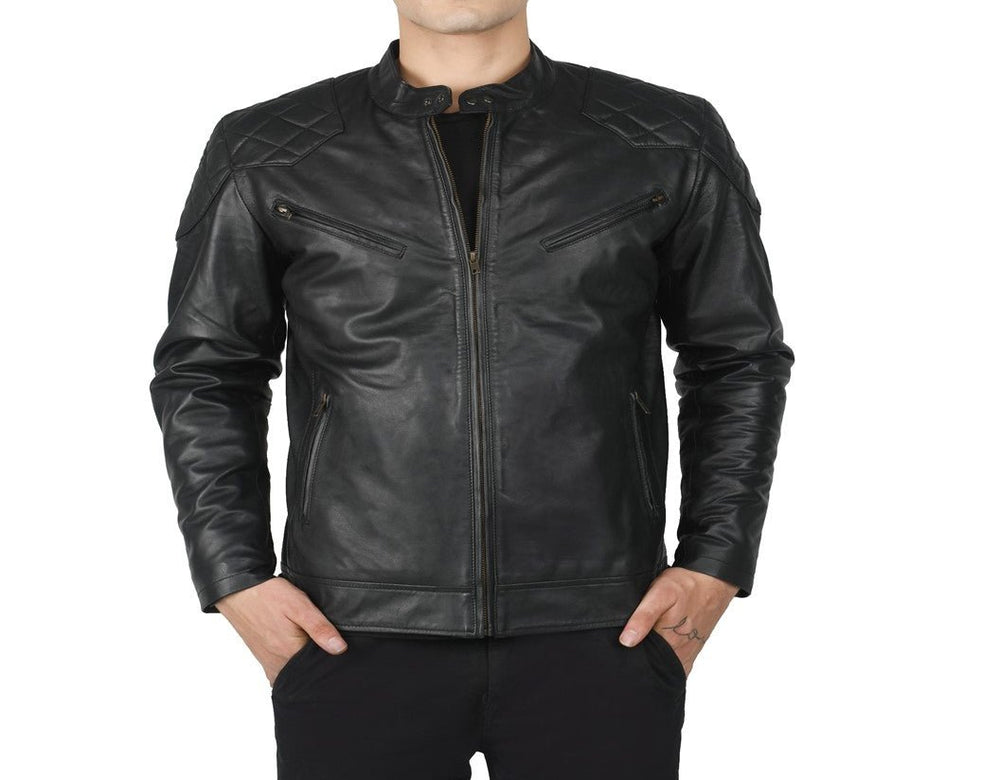 Taj Signature David Black Leather Jacket