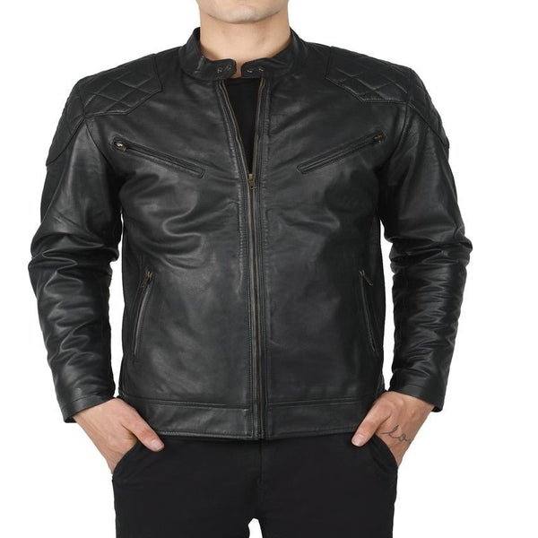 Taj Signature David Black Leather Jacket