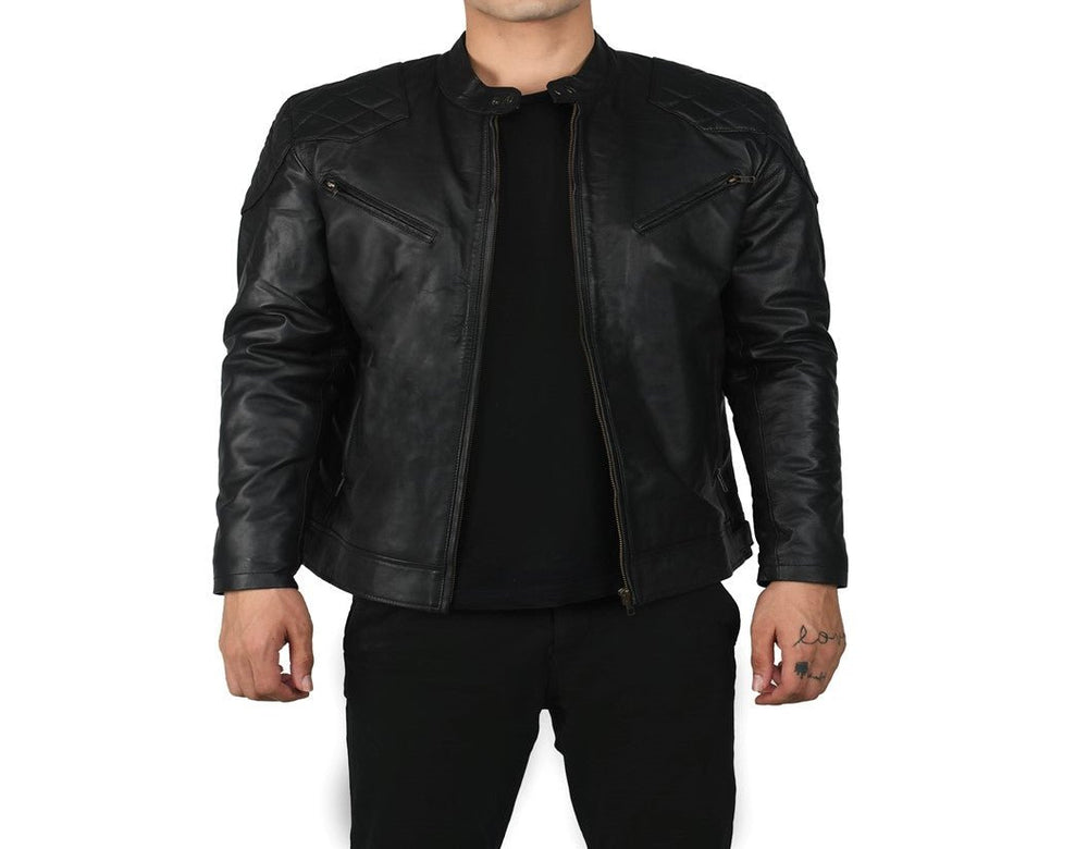 Taj Signature David Black Leather Jacket