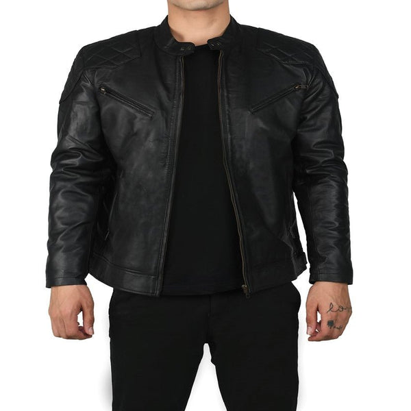 Taj Signature David Black Leather Jacket