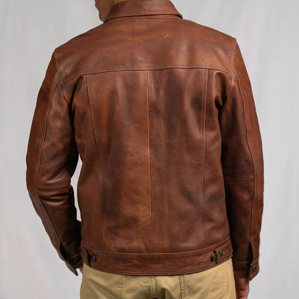 Taj Signature Denim Leather Biker Jacket Leather Jacket