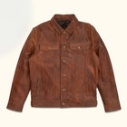 Taj Signature Denim Leather Biker Jacket Leather Jacket