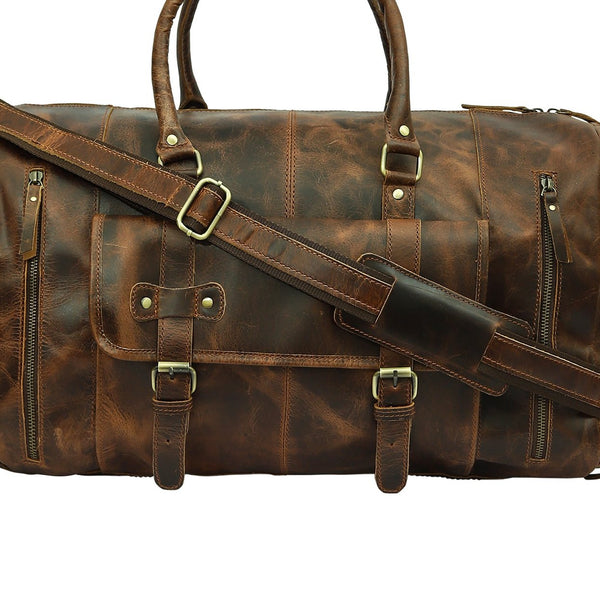 Taj Signature Duffle Crunch Leather Bag