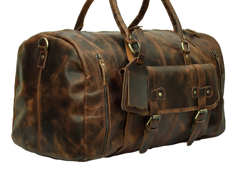 Taj Signature Duffle Crunch Leather Bag