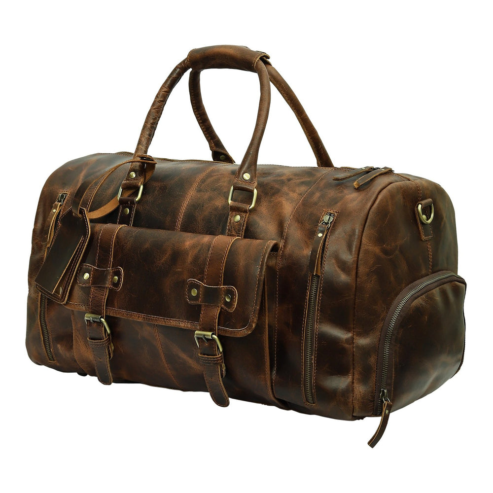 Taj Signature Duffle Crunch Leather Bag