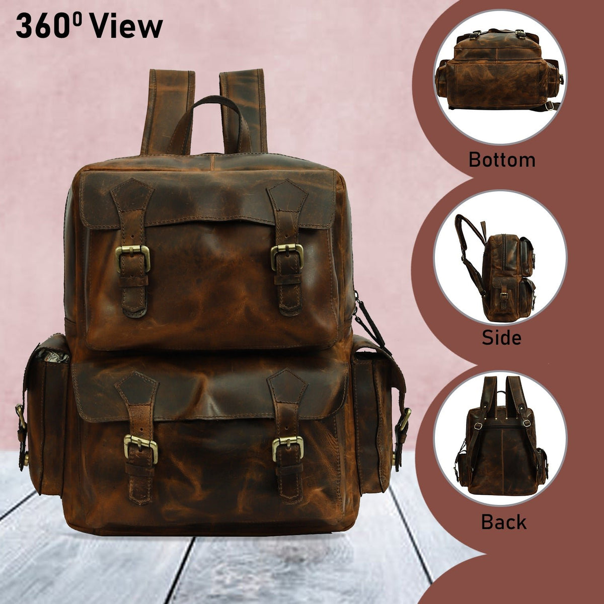 Taj Signature Dumble Leather Backpack