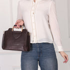 Taj Signature Eleanor Box Leather Purse