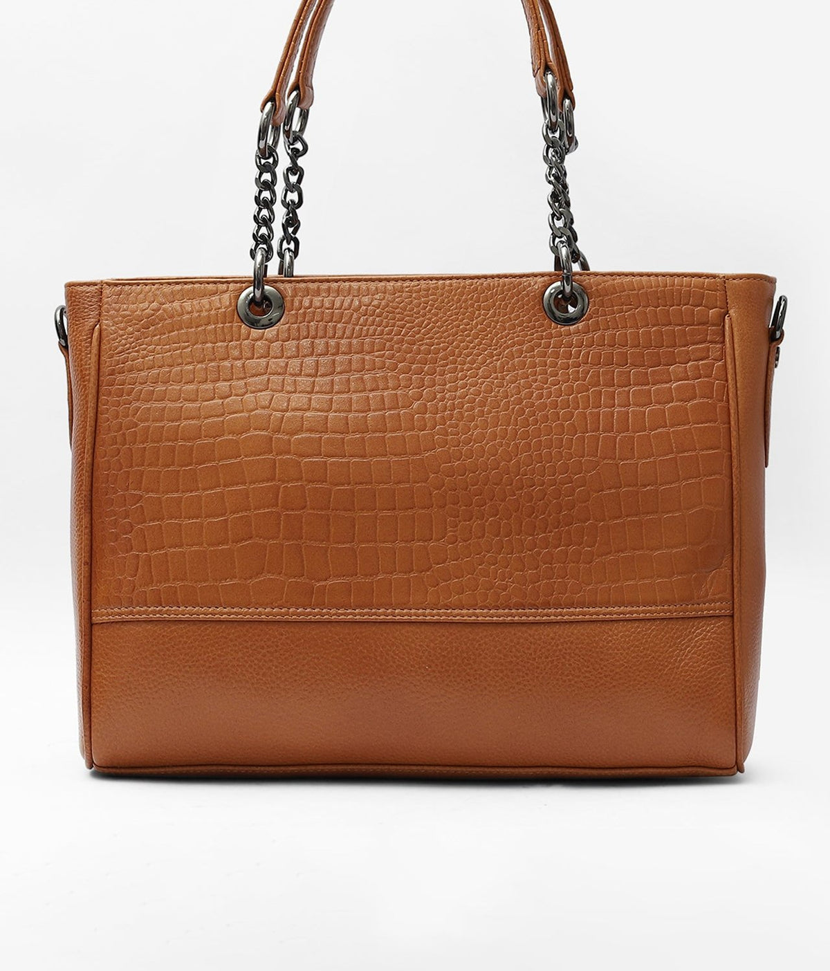 Taj Signature Elegant Leather Handbag with Chain Handles