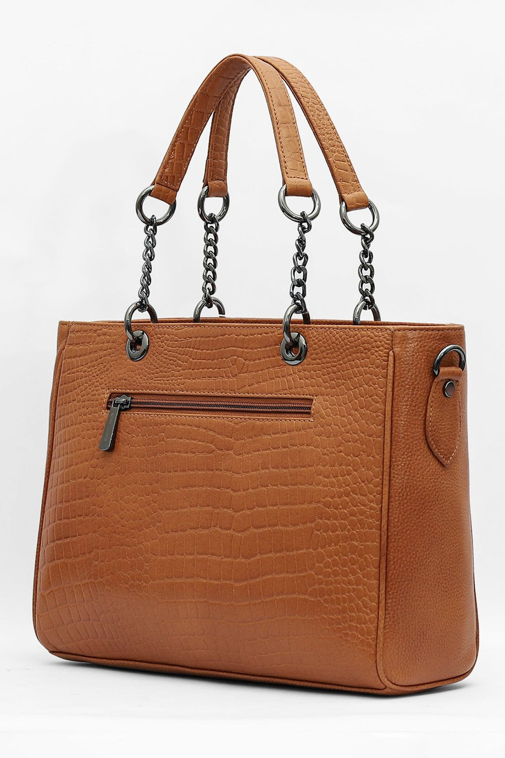 Taj Signature Elegant Leather Handbag with Chain Handles