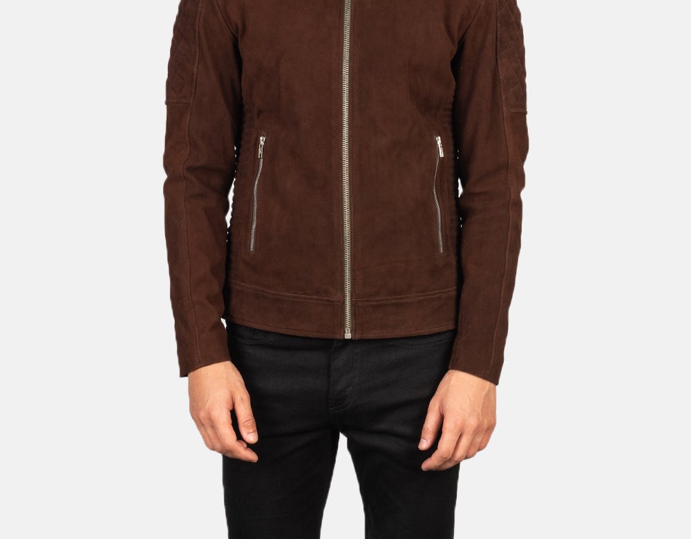 Taj Signature Fernando Quilted Suede Leather Biker Jacket Leather Jacket