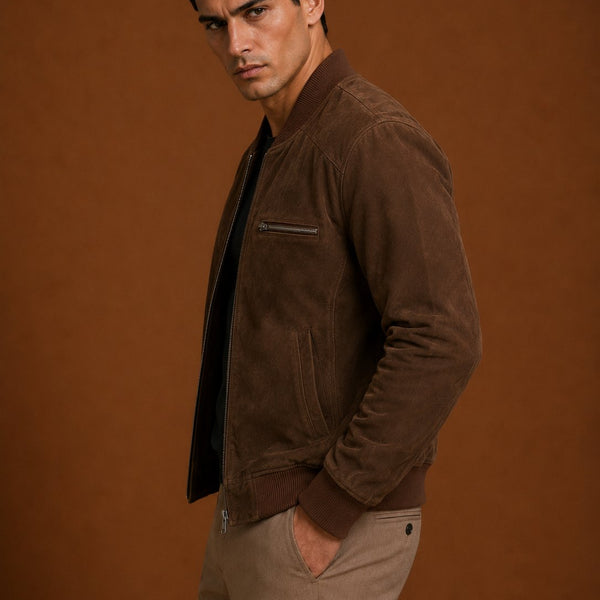 Taj Signature Formal Suede Bomber Jacket