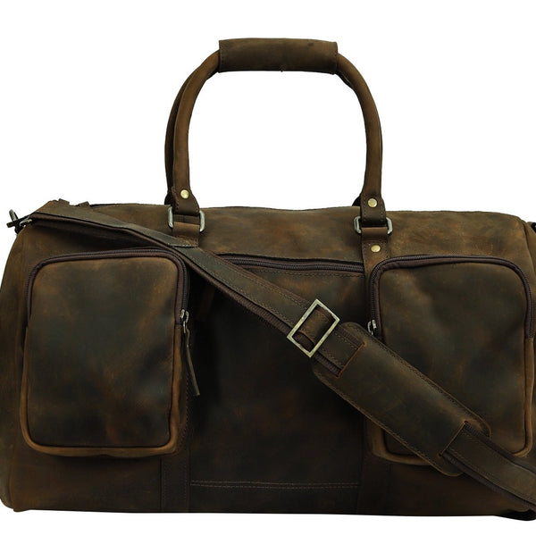 Taj Signature Handcrafted Crunch Leather Duffle Bag