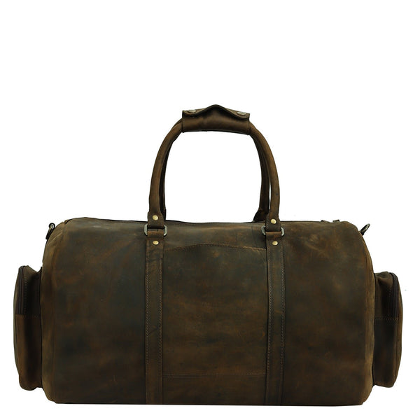 Taj Signature Handcrafted Crunch Leather Duffle Bag