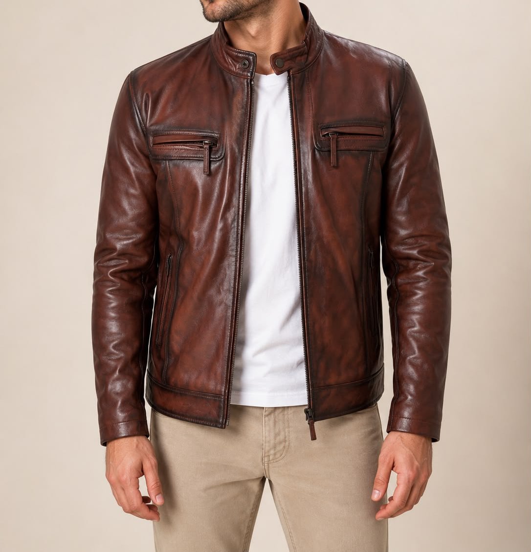 Taj Signature Hudson Leather Jacket Biker