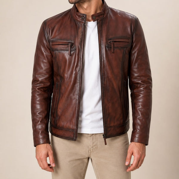 Taj Signature Hudson Leather Jacket Biker