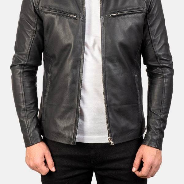 Taj Signature Ionic Leather Jacket Biker