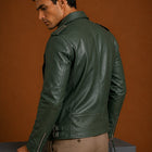 Taj Signature Lapel Leather Biker Jacket Leather Jacket