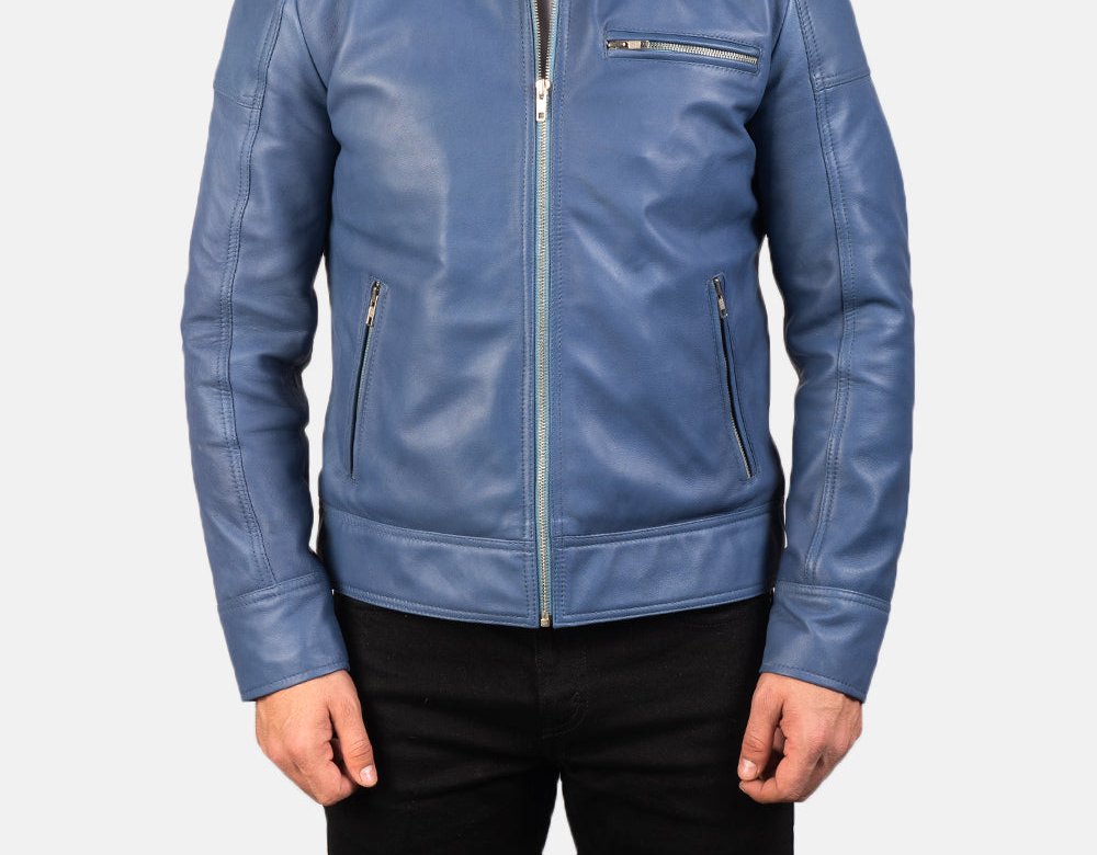 Taj Signature Lavendard Leather Biker Jacket Leather Jacket