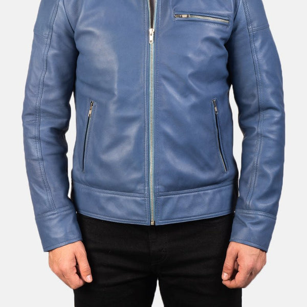 Taj Signature Lavendard Leather Biker Jacket Leather Jacket
