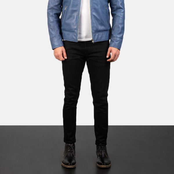 Taj Signature Lavendard Leather Biker Jacket Leather Jacket