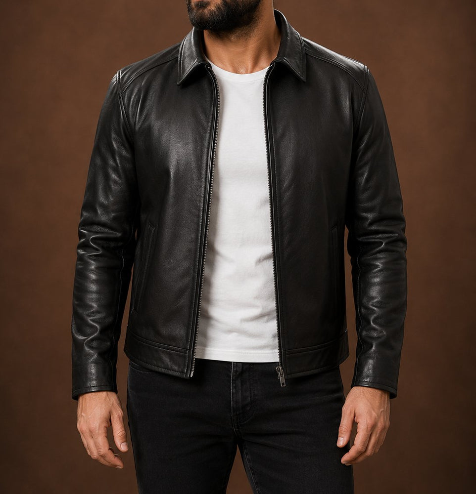 Taj Signature Oxford Classic Leather Jacket Biker