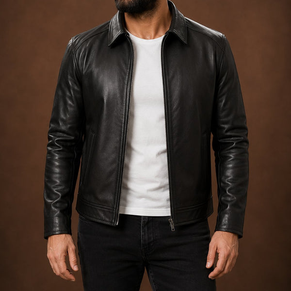 Taj Signature Oxford Classic Leather Jacket Biker