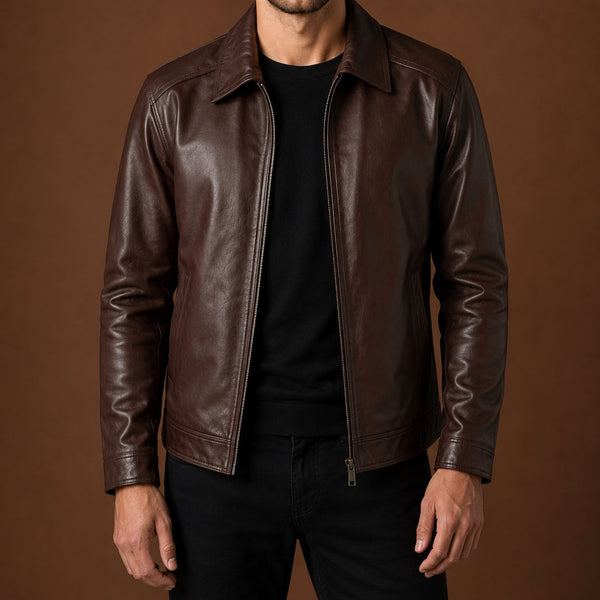 Taj Signature Oxford Classic Leather Jacket Biker