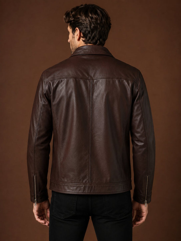Taj Signature Oxford Classic Leather Jacket Biker
