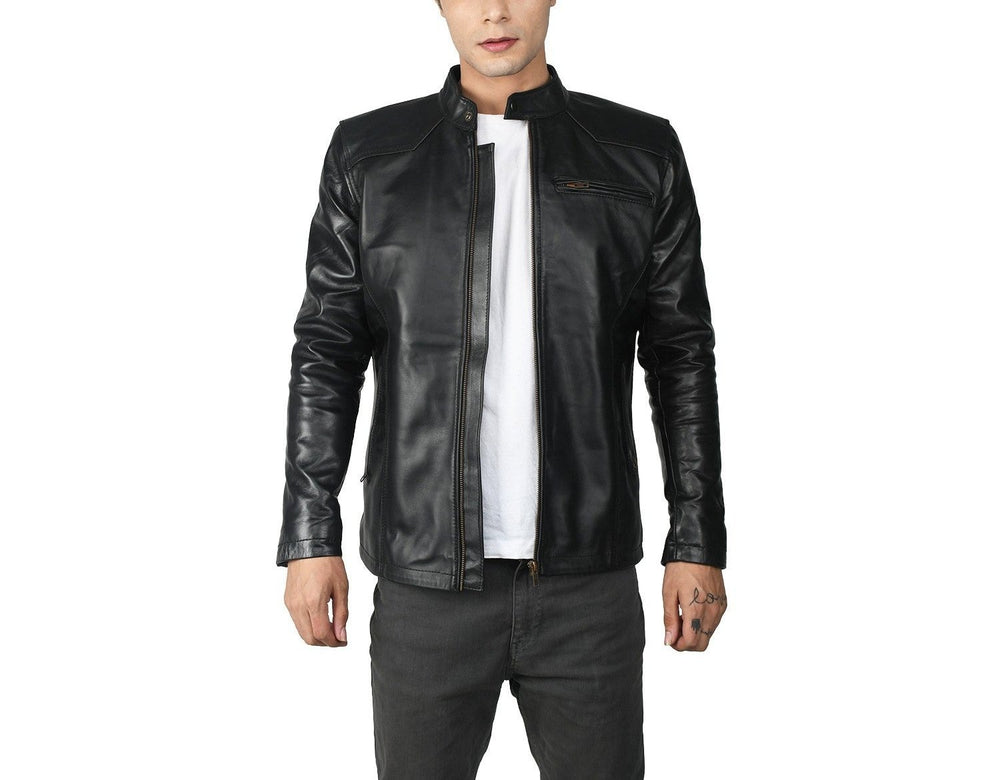 Taj Signature PAMTION BLACK JACKET Biker Leather Jacket