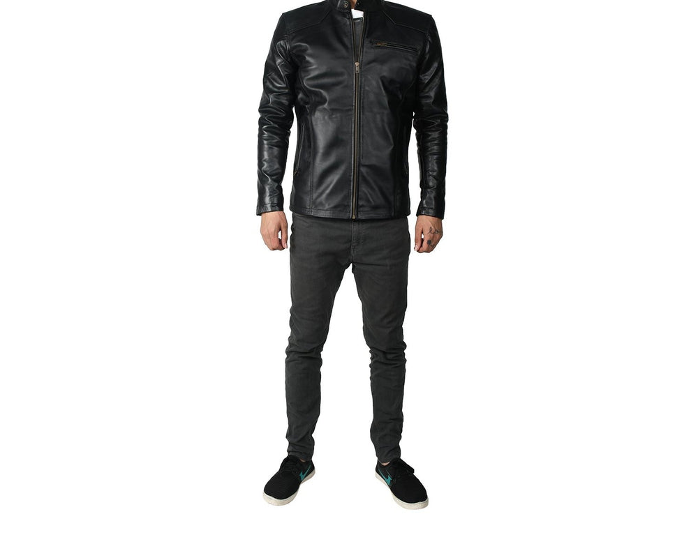 Taj Signature PAMTION BLACK JACKET Biker Leather Jacket