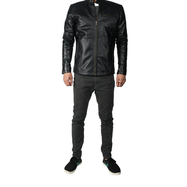 Taj Signature PAMTION BLACK JACKET Biker Leather Jacket