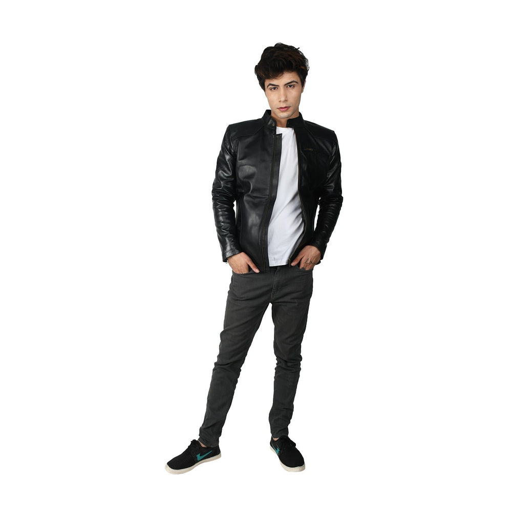 Taj Signature PAMTION BLACK JACKET Biker Leather Jacket